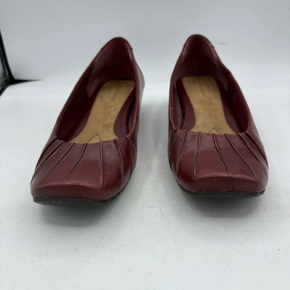 Naturalizer Shoes Womens Size 11 M Farrah Dark Red‎ Loafers Leather Wedge